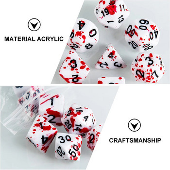 Dices Dice Blood Gaming Set Game Role Playing Splatter Halloween Acrylic Polyhedral Tabletop Toys Casino Gambling Games Board