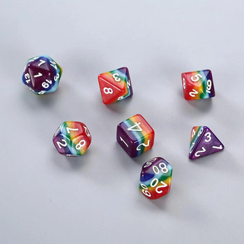 7 τμχ Mini Polyhedral Dice Set D4 D6 D8 D10 D10 D12 D20 Dices Glitter Game Αξεσουάρ για επιτραπέζια παιχνίδια Dnd