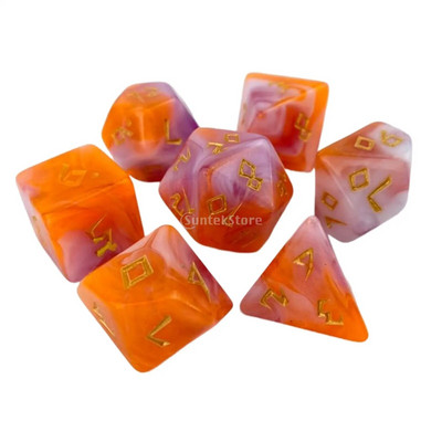 7 buc. Mini set de zaruri poliedrice D4 D6 D8 D10 D10 D12 D20 Accesorii pentru jocuri cu sclipici pentru jocuri de masă Dnd