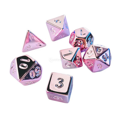 7 buc. Mini set de zaruri poliedrice D4 D6 D8 D10 D10 D12 D20 Accesorii pentru jocuri cu sclipici pentru jocuri de masă Dnd