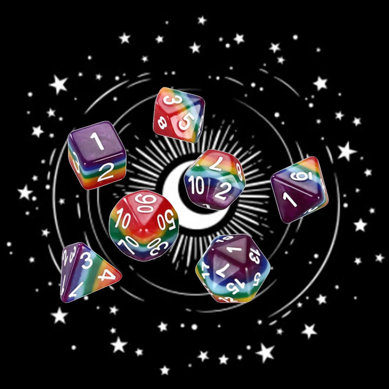 7gab Mini daudzskaldņu kauliņu komplekts D4 D6 D8 D10 D10 D12 D20 kauliņi Glitter spēļu piederumi Dnd galda spēlēm