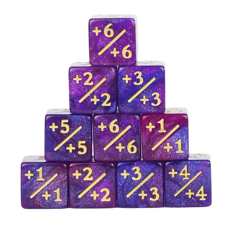 10Pcs Dice Counters Token Dice, D6 Dice Συμβατό με παιχνίδι καρτών για Match Εργαλεία διδασκαλίας μαθηματικών Αξεσουάρ