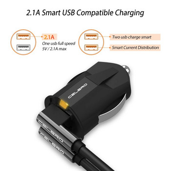 Мини USB зарядно за кола Автоматично двойно USB зарядно за мобилен телефон Адаптер за кола 2A Usb зарядно за кола за Samsung S20+ Зарядни устройства Зарядно устройство
