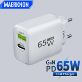 Încărcător USB 65W GaN PD Tip C Adaptor pentru telefon mobil Încărcare rapidă pentru iPhone Samsung Xiaomi Huawei Încărcător de perete Quick Charge 3.0