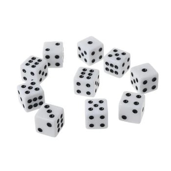 10 бр. 16 мм акрилни зарове черно/бели 6-странни казино покер игра бар парти зарове многостранни зарове за настолна игра