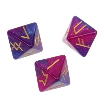 3 buc zaruri rune cu 8 fețe zaruri poliedrice zaruri acrilice astrologice zaruri joc de masă zaruri constelație accesoriu divinație