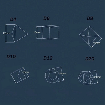 7 τεμάχια/Σετ Polyhedral Rainbow Dice Game Dice For TRPG DND Αξεσουάρ Πολυεδρικά ζάρια για επιτραπέζια παιχνίδια μαθηματικών καρτών