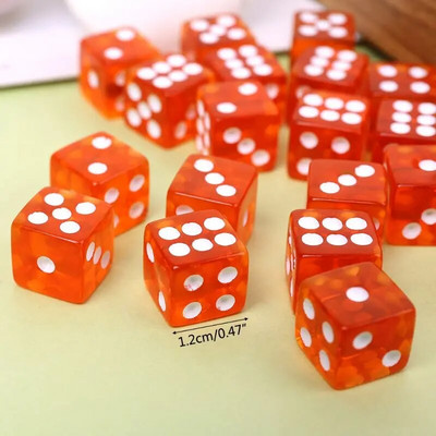 25 Pcs/Set New Party Game Dice 12 Square Transparent Dices Colorful Club Play Gifts For Dungeon D & D Desktop Table Games