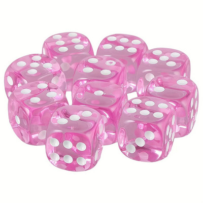 6pcs/set, 16mm Pink Game Dice Set,  Board Game Accessories Christmas、Halloween、Thanksgiving Gift