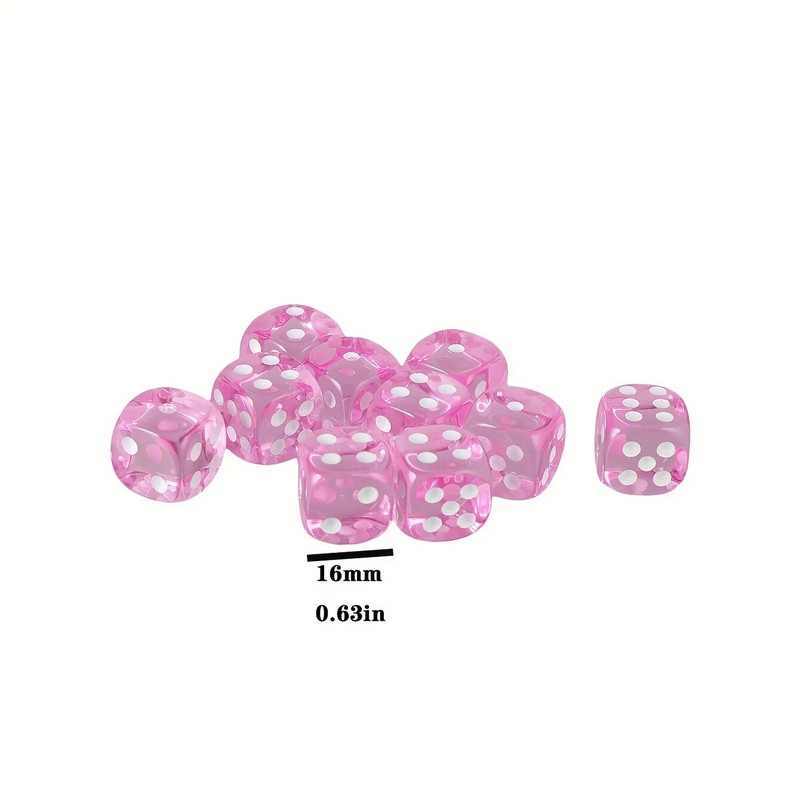 6tk/komplekt, 16mm roosa mängutäringu komplekt, lauamängutarvikud jõulud, halloween, tänupüha kingitus