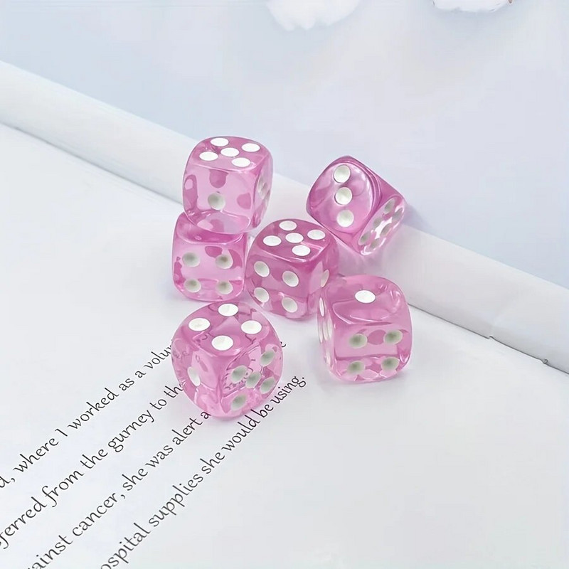 6tk/komplekt, 16mm roosa mängutäringu komplekt, lauamängutarvikud jõulud, halloween, tänupüha kingitus