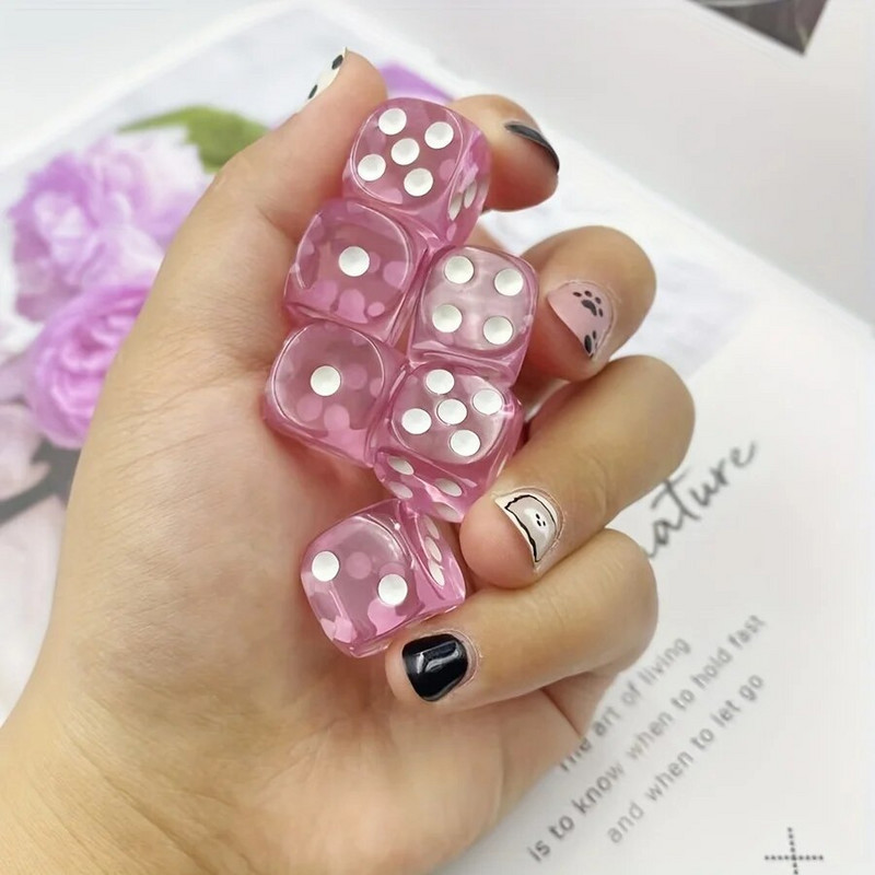 6tk/komplekt, 16mm roosa mängutäringu komplekt, lauamängutarvikud jõulud, halloween, tänupüha kingitus