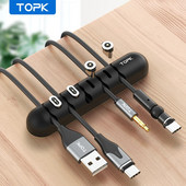 TOPK L35 Organizator pentru cabluri USB Clipuri de suport flexibile din silicon pentru cabluri pentru căști de mouse Cabluri pentru telefon mobil Protector de cablu