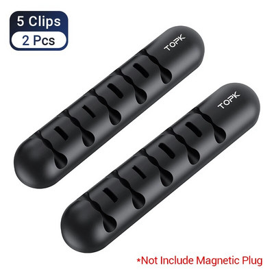 TOPK L35 Organizator pentru cabluri USB Clipuri de suport flexibile din silicon pentru cabluri pentru căști de mouse Cabluri pentru telefon mobil Protector de cablu