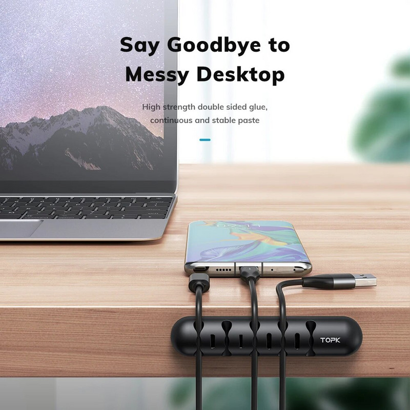 TOPK L35 Organizator USB kabela Silikonski fleksibilni držač kabela Stezaljke za miša Žica za slušalice Kabeli za mobilne telefone Zaštita kabela