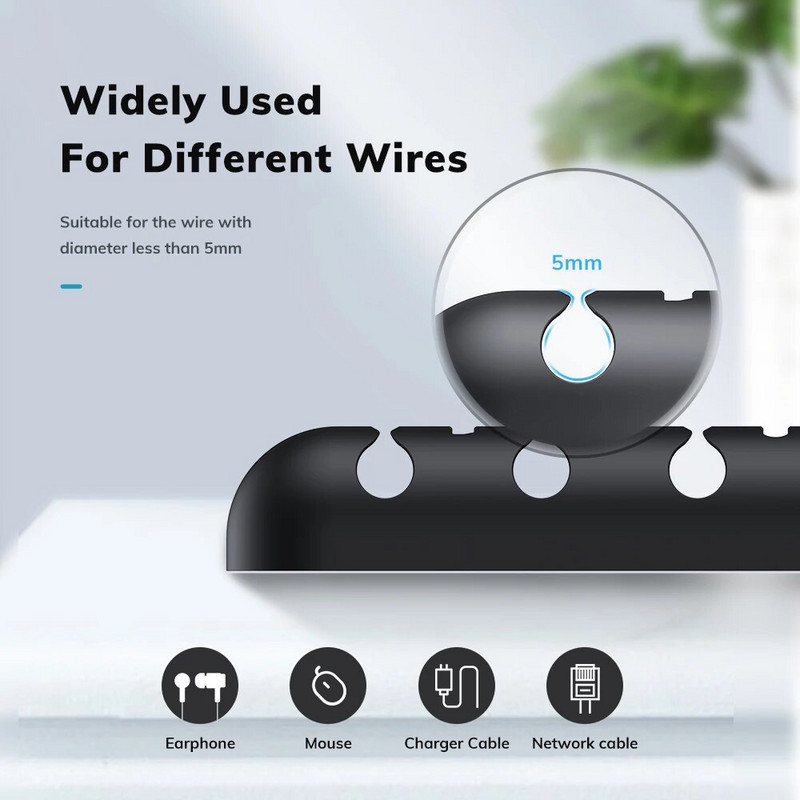 TOPK L35 Organizator USB kabela Silikonski fleksibilni držač kabela Stezaljke za miša Žica za slušalice Kabeli za mobilne telefone Zaštita kabela