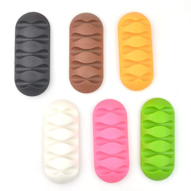 Nutikas kaablihoidik, silikoonist juhtmehaldusklamber, juhtmekeeraja kinnitusklamber kontoritelefoni kaabli korrastajale kõrvaklappide juhtmete organiseerijatele