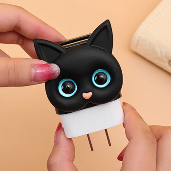 Cartoon Cat Charger Protector Case for IPhone Power Adapter Sleeve 18W 20W Cable Organizer Kit Winder for IPhone 14 13 12 ProMax