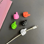 Fixator de cleme de cablu USB cu degetul mare amuzant pentru dispozitivul de înfăşurare a liniei de date pentru telefonul mobil Clipuri de gestionare a ordonării de birou Suport cablu de sârmă