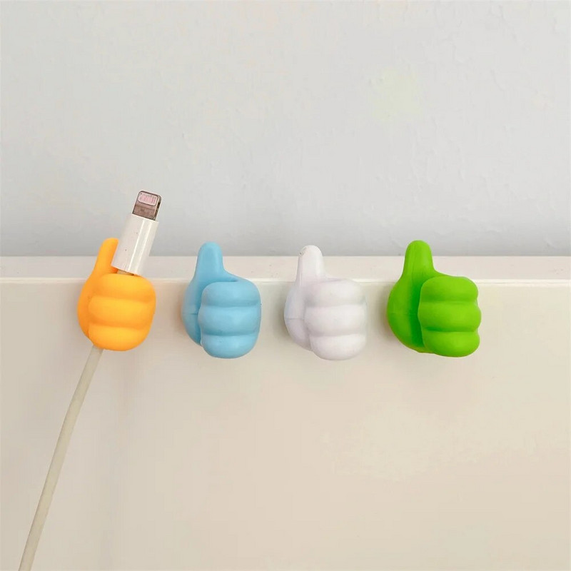 Funny Thumb USB Clips Clips fixer for Moblie Phone Line Winder Desktop Tidy Management Clips Στήριγμα καλωδίου
