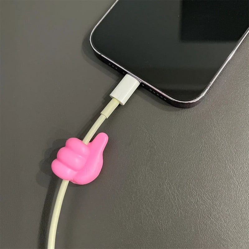 Funny Thumb USB Clips Clips fixer for Moblie Phone Line Winder Desktop Tidy Management Clips Στήριγμα καλωδίου