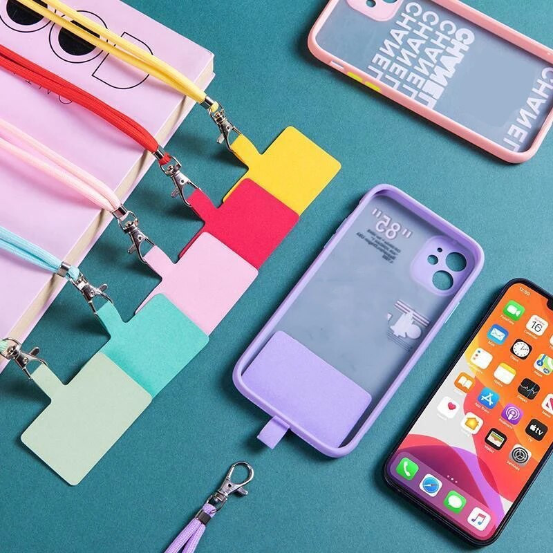 Universāla regulējama tālruņa siksniņa pret nozaudēšanu, noņemama krāsaina kakla vads Tālruņa drošības piesiet atslēgu piekariņa ķēdes virve