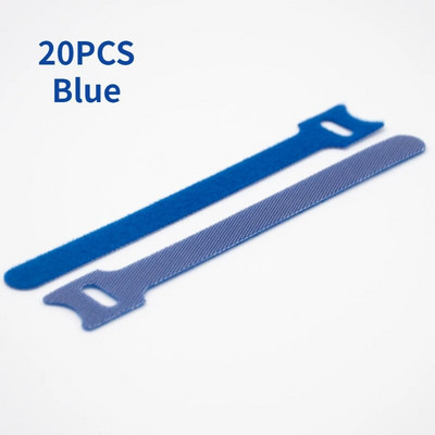 20 buc. Sârmă universală de legătură pentru cabluri de tip T Sârmă reutilizabilă organizatoare de sârmă 15*1,2 cm Cablu de date pentru computer colorat Curele de legătură pentru cabluri