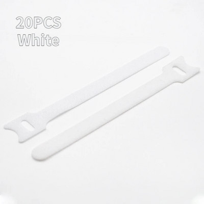 20 buc. Sârmă universală de legătură pentru cabluri de tip T Sârmă reutilizabilă organizatoare de sârmă 15*1,2 cm Cablu de date pentru computer colorat Curele de legătură pentru cabluri