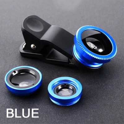 3u1 Fisheye Phone Lens 0.67X širokokutni zum Fish Eye Makro objektivi Kompleti fotoaparata s objektivom na telefonu za pametni telefon