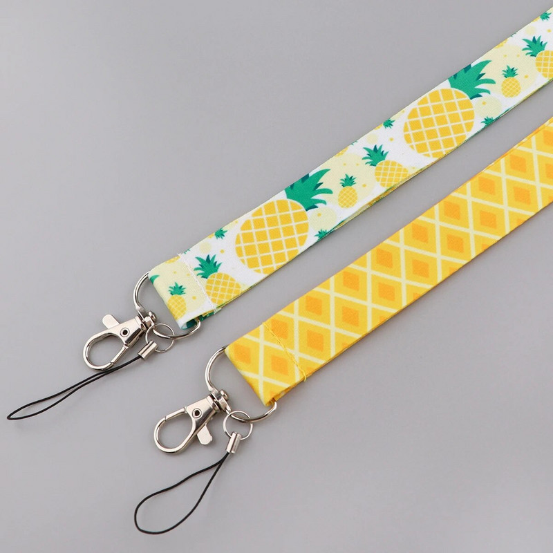 Minimālistisks ananāsu daudzkrāsains štropes atslēgu piekariņš ID kartes caurlaide Piekarama virve Lariat atslēgu piekariņi Atslēgu piekariņi Aksesuāri draugiem Dāvanas