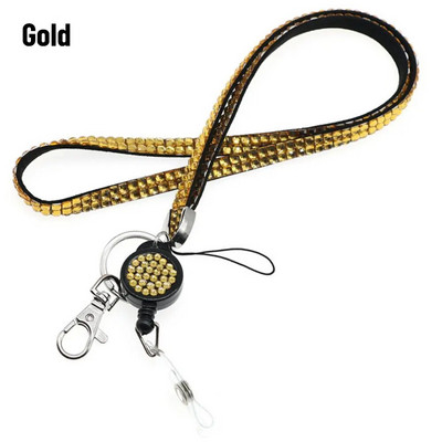 Strass Bling Snur pentru Telefon Mobil Cristal Snur Insigna Suport card ID Gât Diamante Cureaua Clip Rechizite de birou Suport cheie