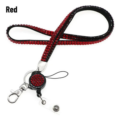 Strass Bling Snur pentru Telefon Mobil Cristal Snur Insigna Suport card ID Gât Diamante Cureaua Clip Rechizite de birou Suport cheie