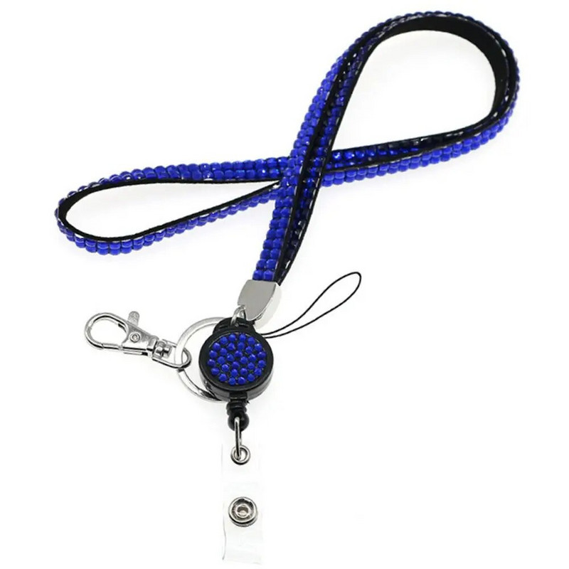 Rhinestone Bling mobilā telefona štrope kristāla štrope emblēmas ID kartes turētājs kakla dimanta siksnas klipsis biroja piederumu atslēgu turētājs