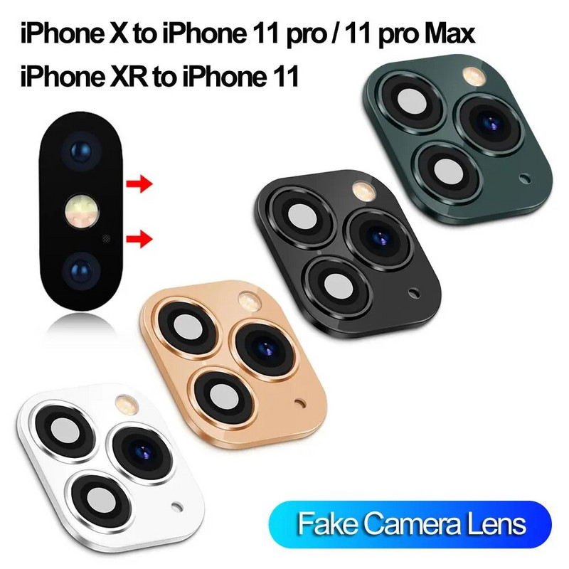Netikros kameros objektyvo lipdukas sekundės iPhone telefonui Atnaujinkite ekrano apsaugą, skirtą iPhone X / XS Max Keisti į iPhone 11 pro Max