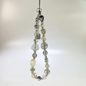 Must-valge hõbedane retrotelefoni amulettide rihm, ainulaadne helmestega ripats, originaal võtmehoidja tarvikud CCD iPhone 11 õhupodide jaoks