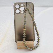 8 mm kollase malahhiidi helmestega telefonikett looduslikust kivist võtmehoidja ripats Lihtne telefonipael mobiiltelefoni ümbrise tarvikud