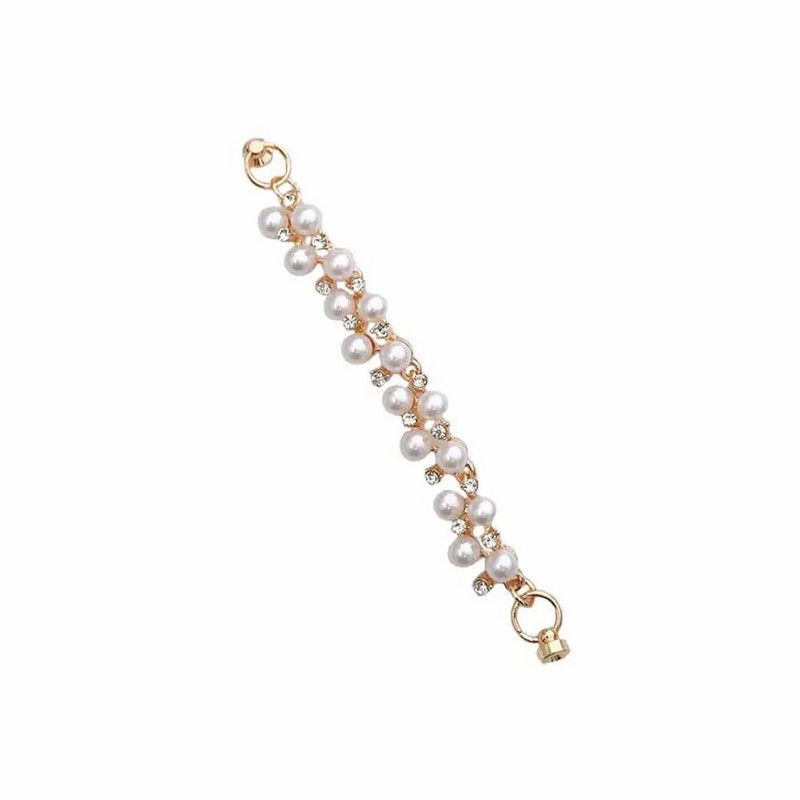 Prevenirea căderii telefonului Telefon elegant Perle albe Curea pentru prevenirea pierderii Suport pentru lanț Telefon mobil Perle Cristale Curele