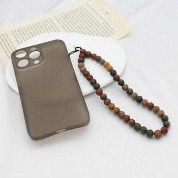 8mm Picasso Stone Beaded Chain Phone Handmdade Natural Stone Ιμάντας κινητού τηλεφώνου Anti Lost Chain Κορδόνι Διακόσμηση θήκης τηλεφώνου