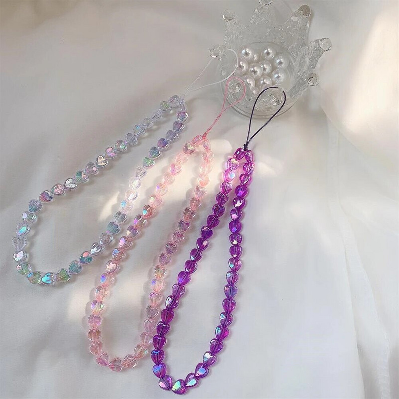 Korejski telefonski lančići Laserska zvijezda Ljubavno srce Uzica Slatke plastične perle Dijamanti Telefonski remen Dodaci protiv gubitka za žene Djevojke