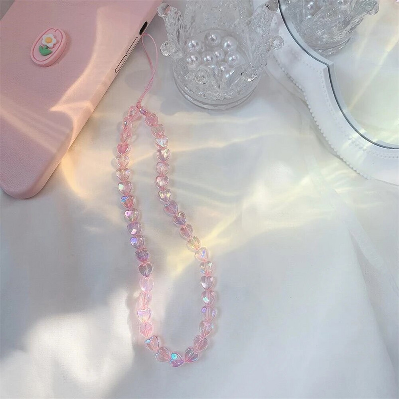 Korejski telefonski lančići Laserska zvijezda Ljubavno srce Uzica Slatke plastične perle Dijamanti Telefonski remen Dodaci protiv gubitka za žene Djevojke