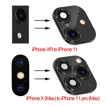 Νέο πολυτελές προστατευτικό κάλυμμα αυτοκόλλητου φακού κάμερας για iPhone XR X Αλλαγή σε αξεσουάρ τηλεφώνου iPhone 11 Pro Max