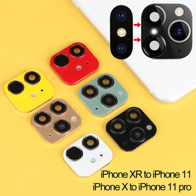 Új luxus hamis fényképezőgép objektív matricavédő képernyővédő fólia iPhone XR X-hez Váltás iPhone 11 Pro Max telefontartozékokra
