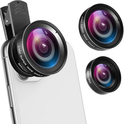 Tongdaytech 2IN1 HD mobiltelefon kamera széles látószögű objektív teleszkóp makró objektív Iphone 11 Pro Samsung Xiaomi Lente Para Celular telefonhoz