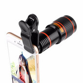 Lunetă 8X/12X pentru călătorie, vânătoare, mini telescop monocular cu mărire mare, obiectiv cu focalizare lungă, universal pentru cameră digitală și telefon