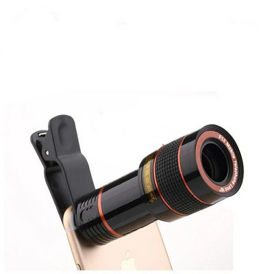 Lunetă 8X/12X pentru călătorie, vânătoare, mini telescop monocular cu mărire mare, obiectiv cu focalizare lungă, universal pentru cameră digitală și telefon