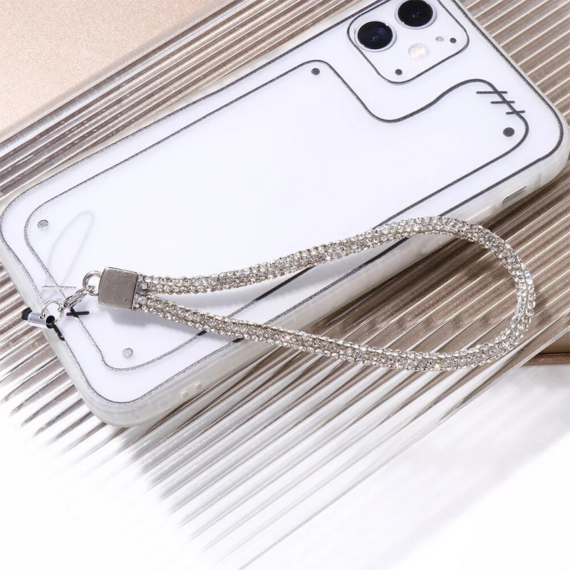 Augsta līmeņa Sense Pretnozaudēšanas siksna Vienkārša, smalka mobilā tālruņa aukla Luksusa mirdzoša tālruņa plaukstas ķēde