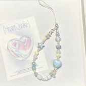 Suvine Värske Meresool Sinine Tähed Südametelefoni kett võlurihm Kaotusevastane võtmehoidja Armas võtmehoidja Mobiiltelefon Kaamerapael