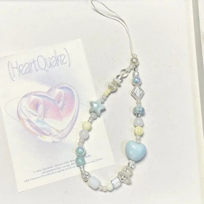 Suvine Värske Meresool Sinine Tähed Südametelefoni kett võlurihm Kaotusevastane võtmehoidja Armas võtmehoidja Mobiiltelefon Kaamerapael