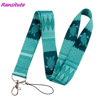 Ransitute R2145 Sea Turtle Starry Sky Yoga Bohemian Style Lanyard Badge ID Lanyards Въже за мобилен телефон, ключ, ремъци за врата