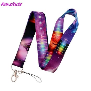 Ransitute R2145 Sea Turtle Starry Sky Yoga Bohemian Style Lanyard Badge ID Lanyards Въже за мобилен телефон, ключ, ремъци за врата